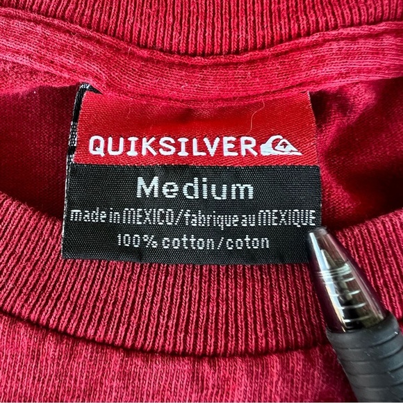 Vintage Quicksilver Logo Shirt Men Med Red Worn Faded Skater Thrashed Grunge Y2K - Picture 8 of 14